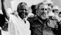 Nelson Mandela with Fidel Castro