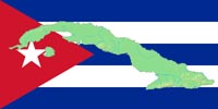 Cuba map flag